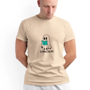 Ghost reading a book half sleeve round neck t-shirt