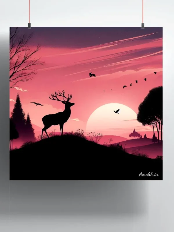 The tranquility of nature deer poster