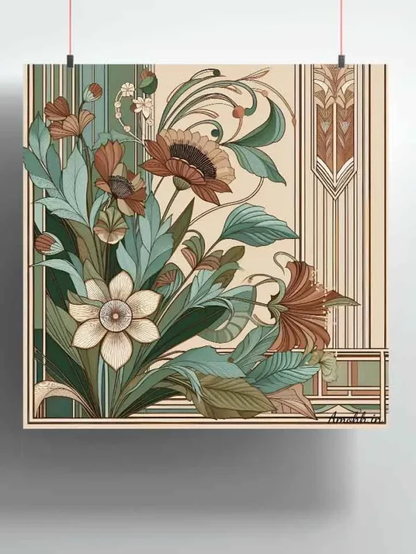 bygone era antique flowers poster