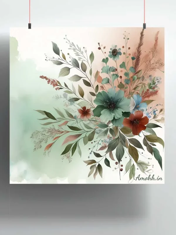 water paint flower poster