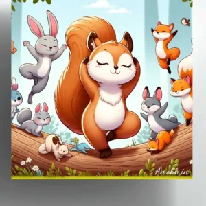 Squirrel Yoga Poses Inspirational Wall Poster