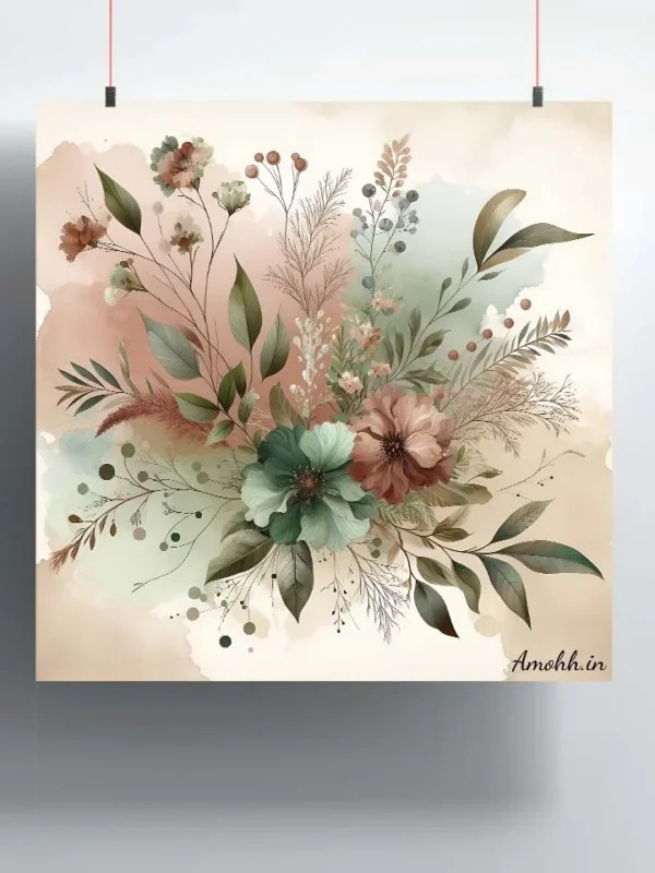 water colour flower wall poster