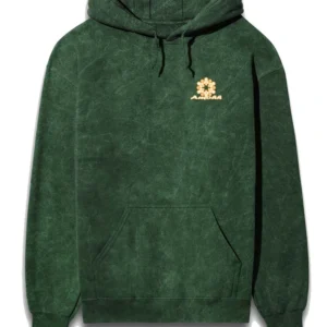 Acid Wash Bottle Green Hoodie