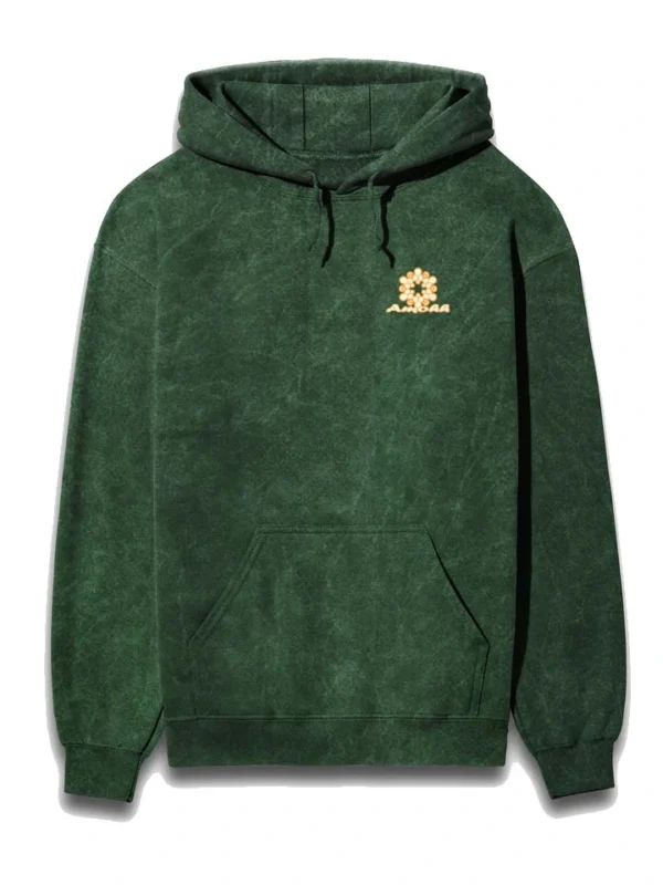 Acid Wash Bottle Green Hoodie