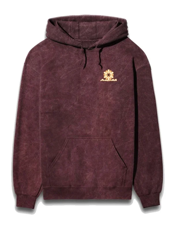 Acid Wash Maroon Hoodie