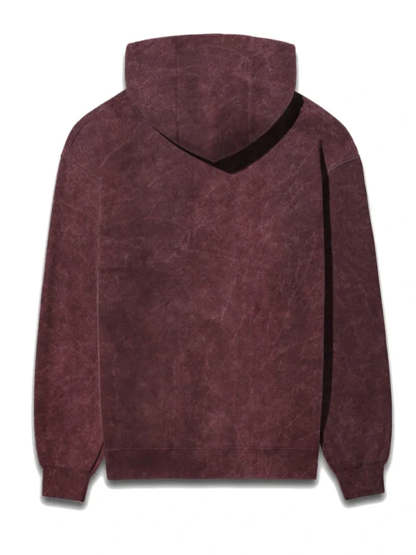 Acid Wash Maroon Hoodie - Image 2