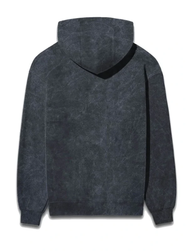 Acid Wash Navy Blue Hoodie - Image 2