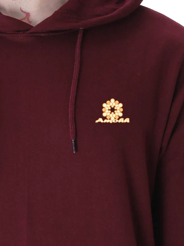 Hooded Sweatshirt Maroon/Red for Men - Image 2