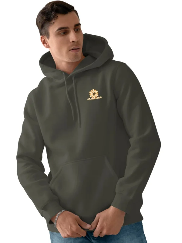 Hooded Sweatshirt Olive/Bottle green for Men