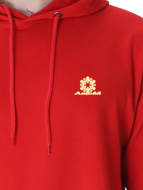 Hooded Sweatshirt Maroon/Red for Men - Image 3